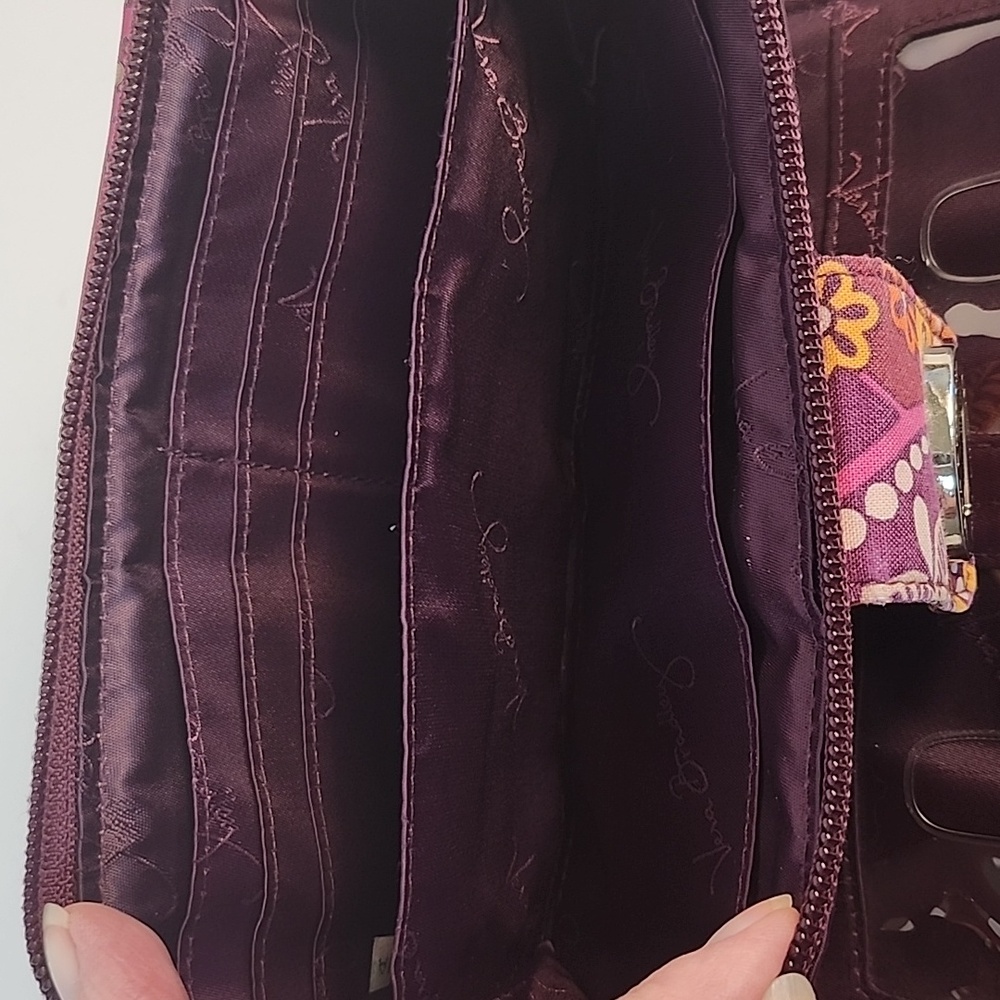 Vera Bradley purple & orange pattern wallet. - Picture 8 of 12